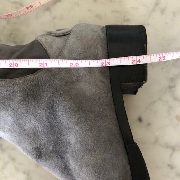 TORY BURCH Caitlin Over Knee Gray Elastic Stretch Suede  Boot 6M - Picture 16 of 17